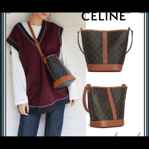 Authentic Celine triomphe canvas bucket bag - Picture 15 of 16
